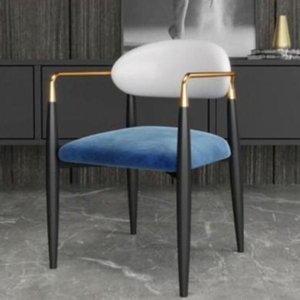 Contemporary Open Back Chair Upholstered Dining Side Chair for Indoor