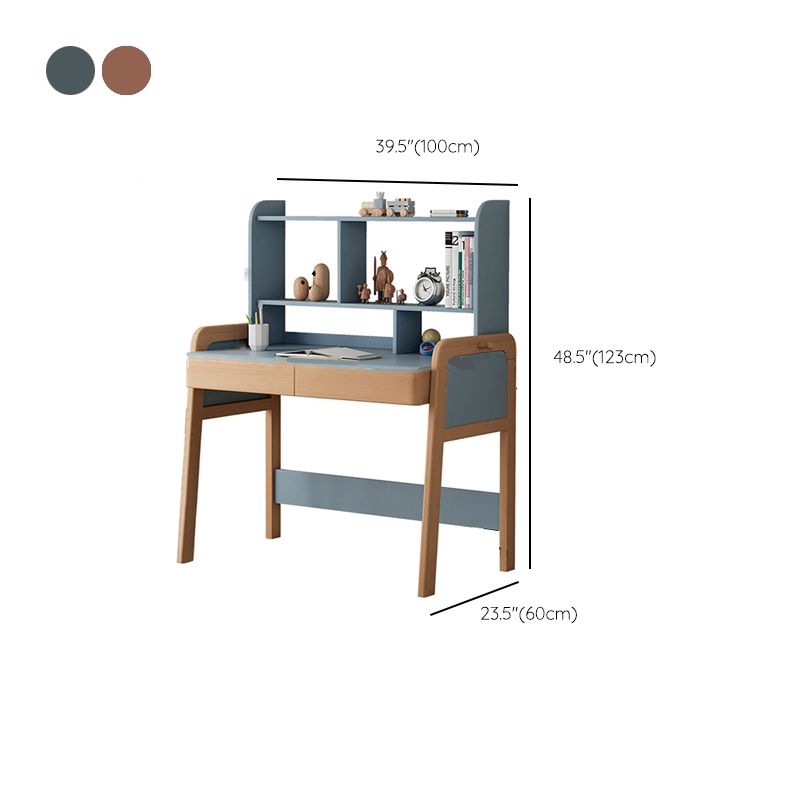 Wooden Desk and Chair Kids Writing Desk with Drawers 23.62"W Child Desk