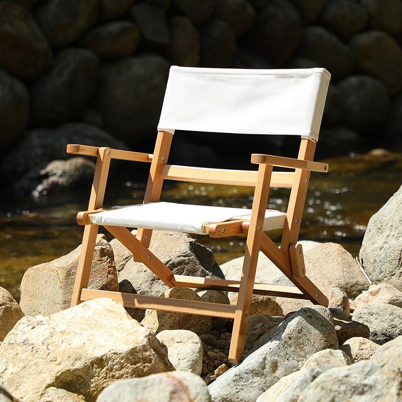 Contemporary Outdoor Chair Folding Solid Wood Brown Patio Dining Chair