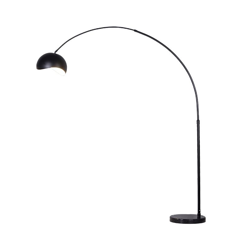 Asta di pesca in piedi lumpo per pavimenti metallo moderno 1 lampadina nera/gialla lampada da pavimento con ombra a cupola