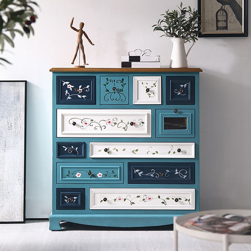 Traditional Style Chest Wooden Storage Chest with Drawers for Bedroom