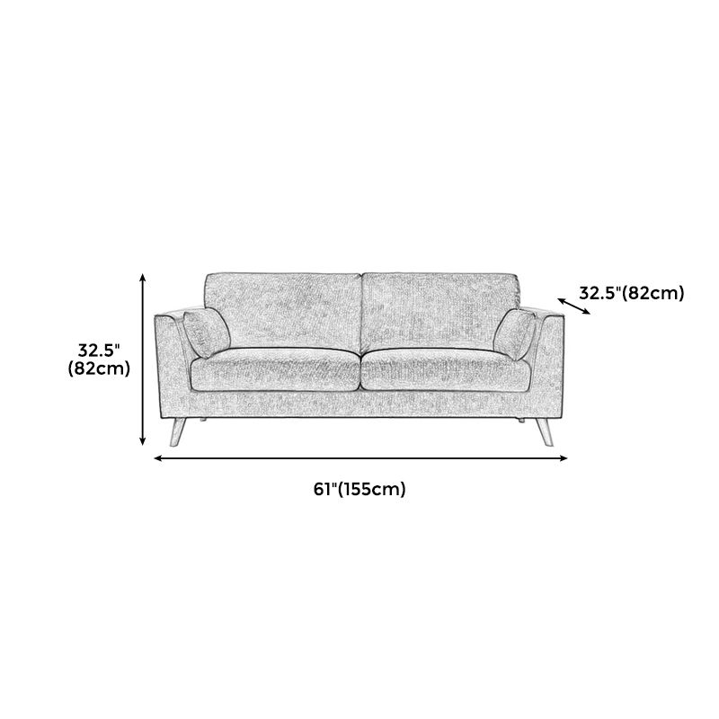 Linen  Modern Standard Sofa Loose Back 33"W Square Arm Sofa  Sofa