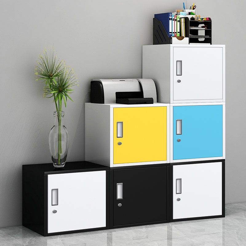 Contemporary File Cabinet Metal Frame Fire-Resistant Lateral File Cabinet with Key Lock