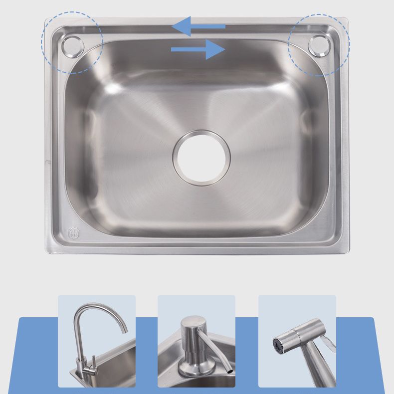 Scratchproof Kitchen Sink Stainless Steel 1 Holes Drop-In Kitchen Sink Only