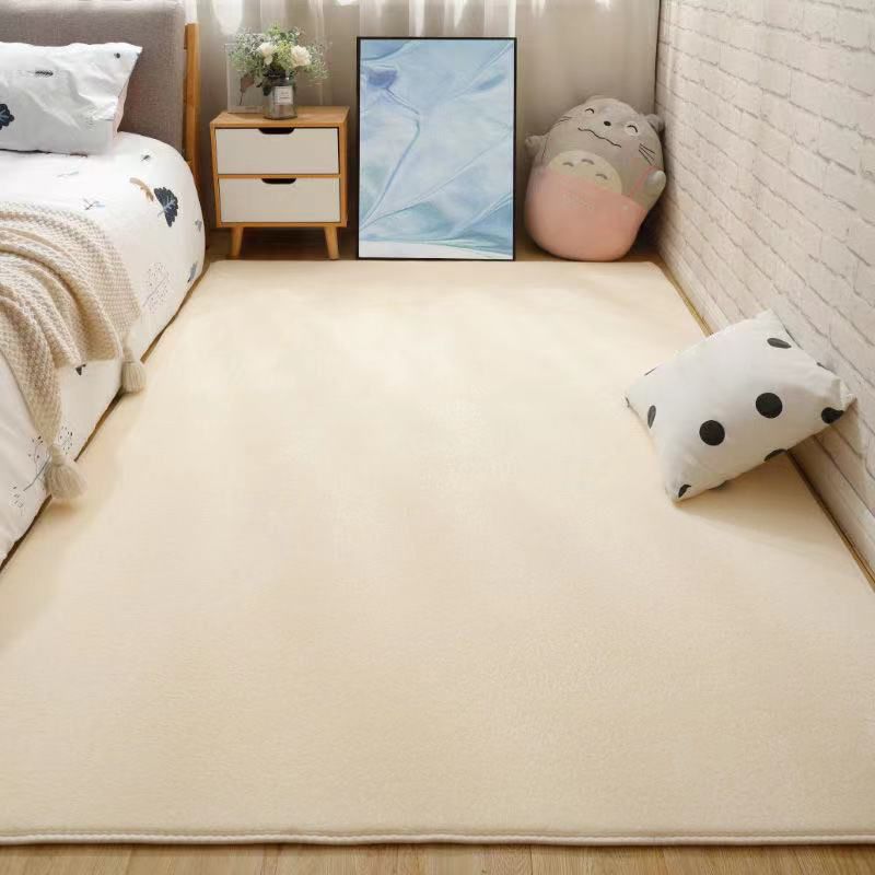 Beige Schlafzimmer Teppich Reine Farbe Polyester Fläche Teppich Easy Care Waschableie Teppich