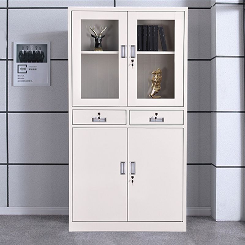 Contemporary File Cabinets Metal Frame Solid Color Vertical File Cabinet with Key Lock