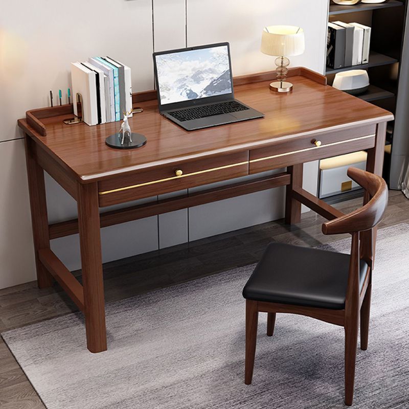 Bedroom Office Desk Solid Wood Writing Desk with Drawers , 31.5" H