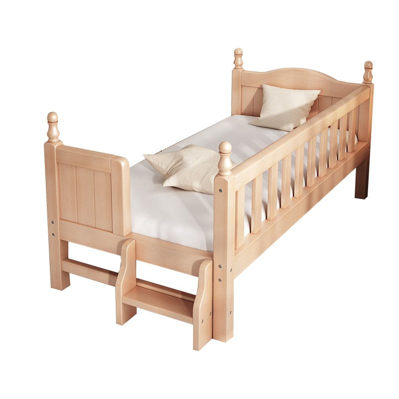 Traditional Solid Wood Nursery Bed Natural Baby Crib with Guardrail