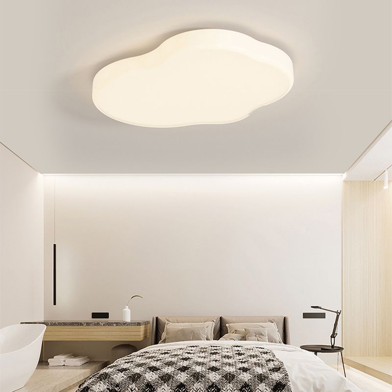 LED Modern Metal Flush Mount Cloud Shape Ceiling Light with PE Shade for Living Room