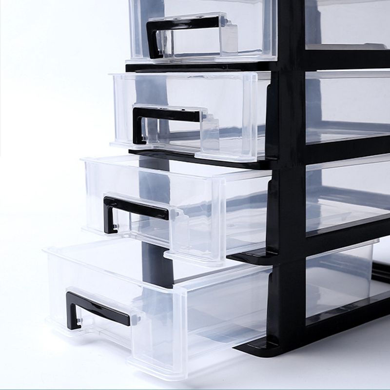 Drawers File Cabinet Vertical Home or Office Transparent Plastic File Cabinet