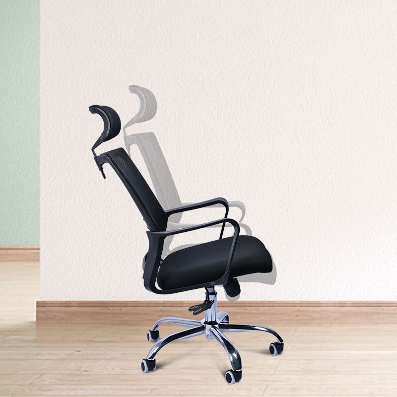 Contemporary Office Chair Fixed Arms Lumbar Support Conference Chair