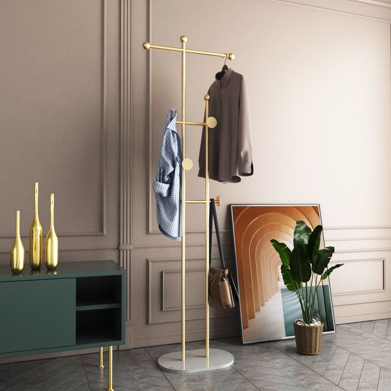 Gorgeous Coat Rack Bedroom Metal Hooks Coat Rack with Marble Bottom