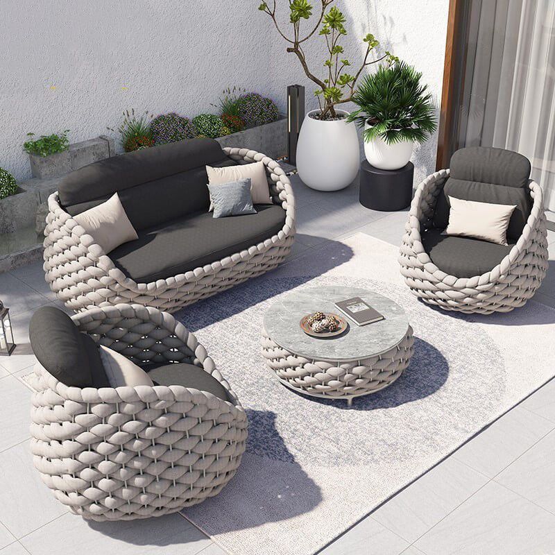 Tropical Black Outdoor Loveseat Water Resistant Outdoor Loveseat