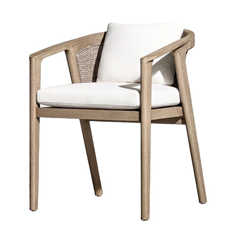 Contemporary Solid Wood Patio Chairs with Arm Patio Dining Chair