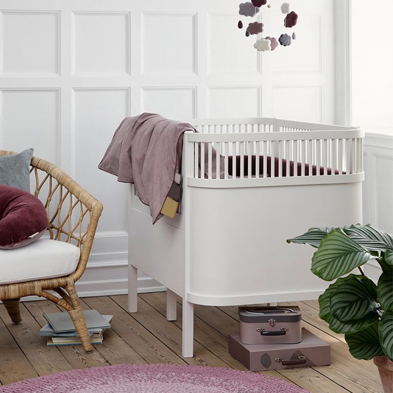 Scandinavian Convertible Crib Baby Crib Birch Wood Nursery Crib