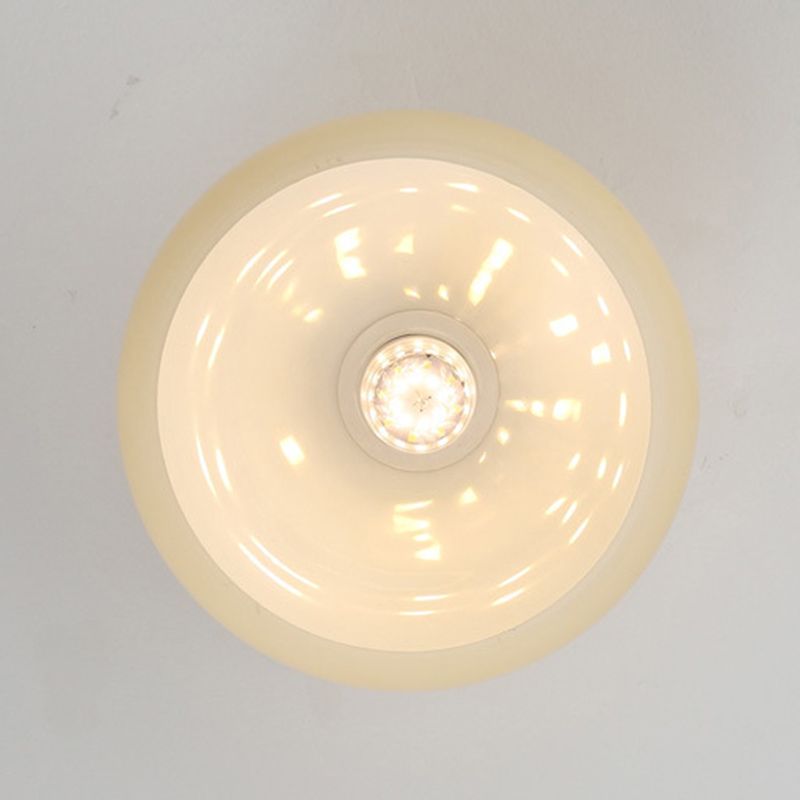 Modern Glass Shaded Ceiling Light Golden Metal Flush Mount Lighting for Room