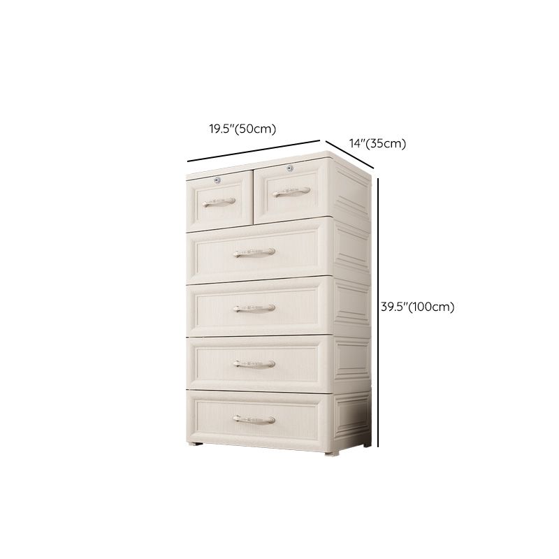 Ultra Modern Vertical Plastic Nursery Dresser with Drawers for Bedroom