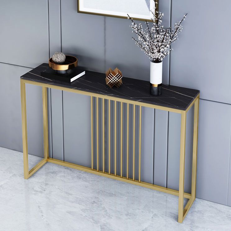 Glam Marble Iron Rectangle Console Table Stain Resistant Frame Sofa Console Table