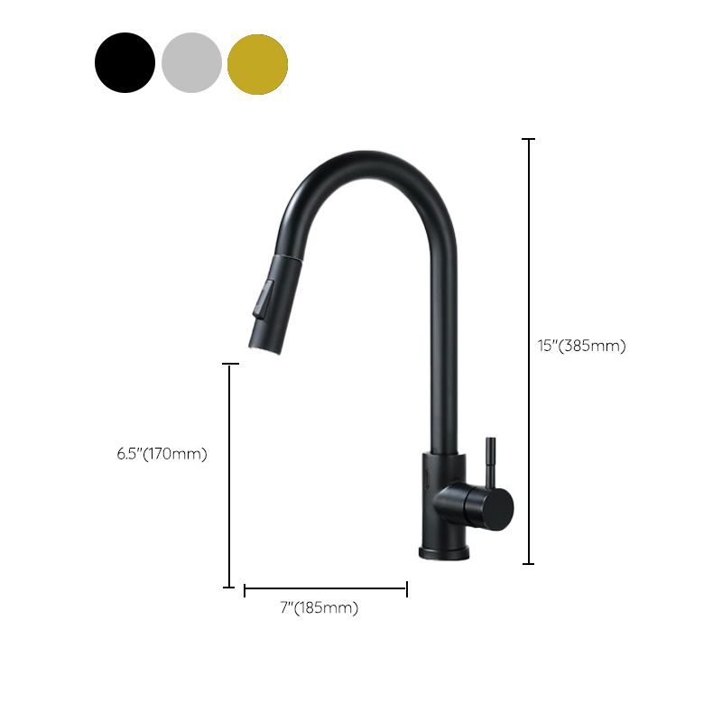 Pull Down Sprayer Bar Kitchen 1-Hole Kitchen Faucet with Supply Lines