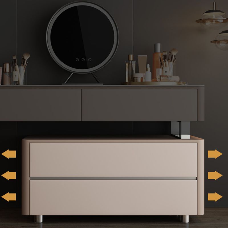 Glam with Drawer Lighted Mirror Bedroom Leather Dressing Table