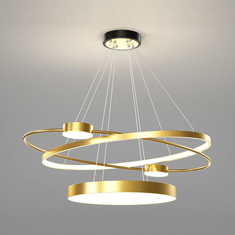 Nordic Circle Chandelier Metal Layered LED Chandelier Pendant for Restaurant