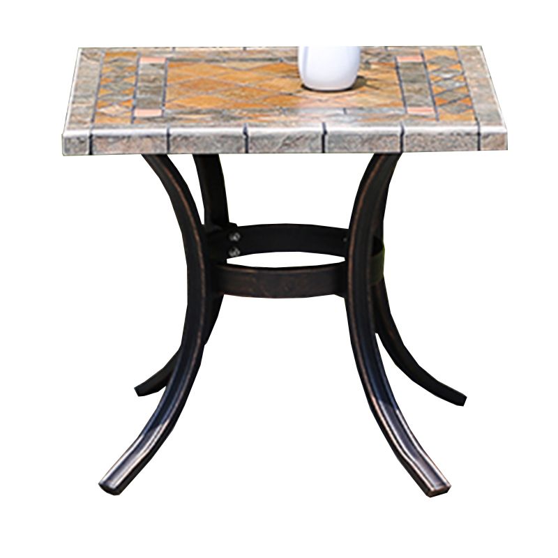 Modern Outdoor Patio Table Ceramic Rust Resistant Patio Table with Aluminum Frame