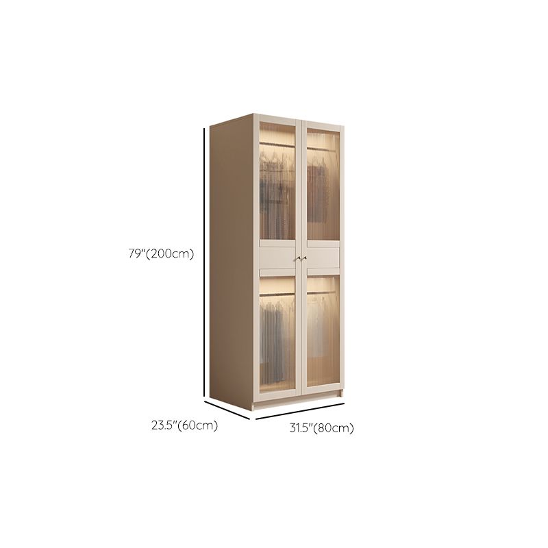 White Wood Wardrobe Armoire Modern Wardrobe with Soft Close Doors