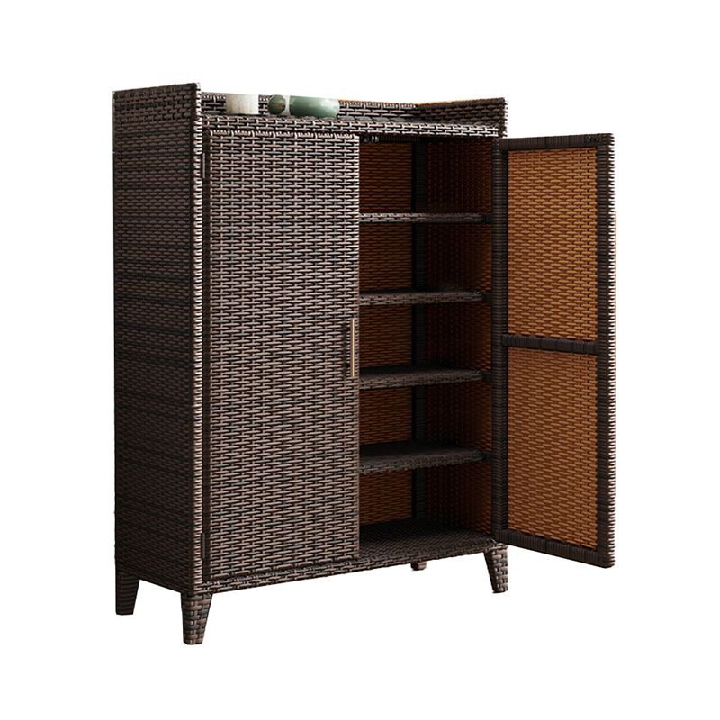 Contemporary Storage Cabinet Square Side Cabinet with Glass Paned