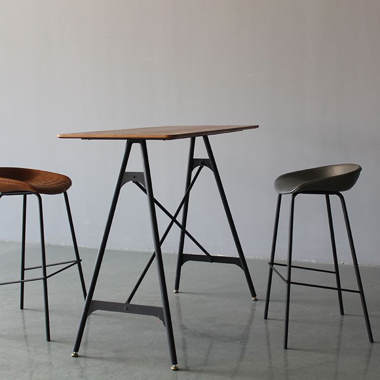 Tabouret de bar de salon en cuir en cuir en cuir industriel avec place de salon avec siège de seau