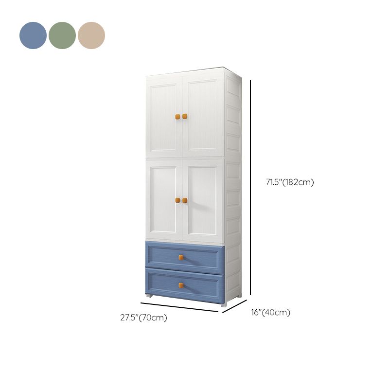 Plastic Freestanding Wardrobe Armoire Multifunctional Wardrobe with Lower Storage Drawers