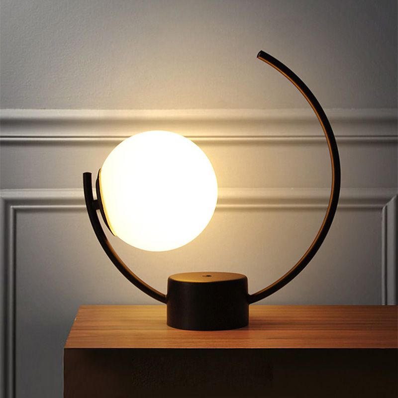 Nordic Style Curve Table Lighting Metallic 1 Head Bedroom Night Stand Lamp