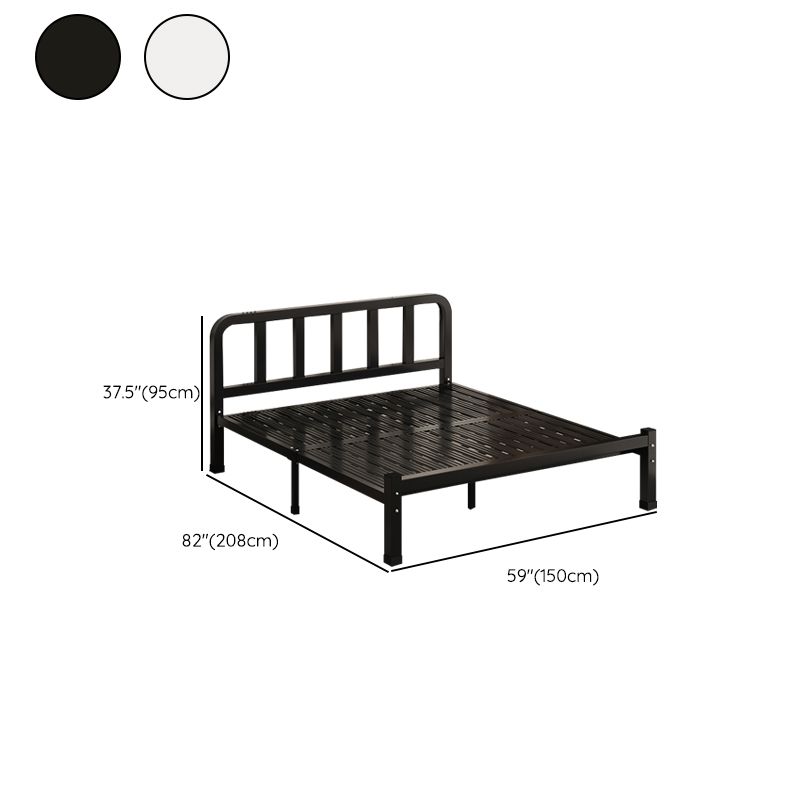 Modern Iron Frame Standard Bed with Rectangle Headboard Kids Bed