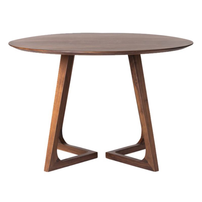 Modern Round Shape Solid Wood Dining Table Kitchen Standard Dining Table with Double Pedestal