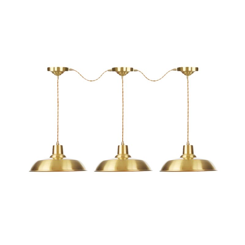 Metallic Gold Tandem Multi Light Chandelier Barn 3/5/7-Light Industrial Hanging Ceiling Lamp