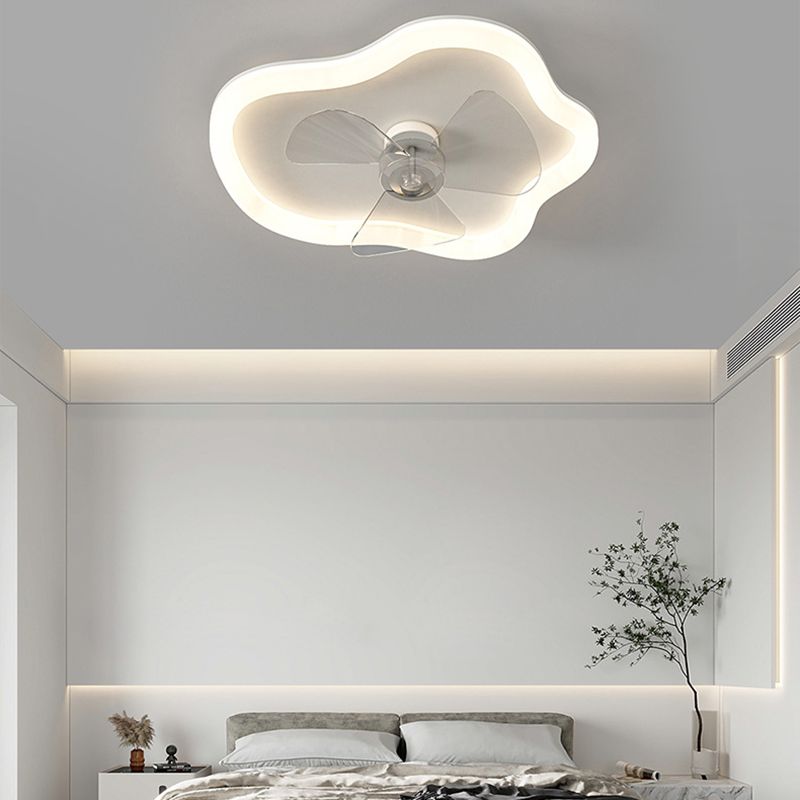 3-Blade Modernism Ceiling Fan White LED Fan with Light for Home