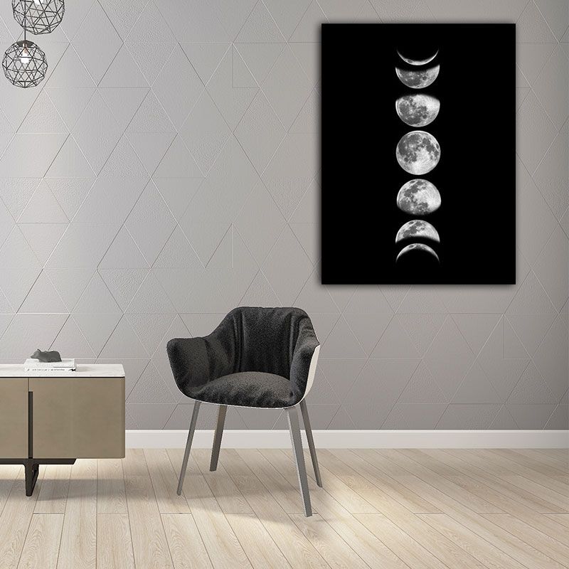 Textured Moon Phrase Art Print Canvas Minimalism Wall Decoration for House Interior