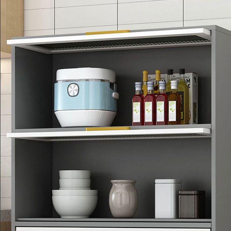 Modern Style Kitchen Server Engineered Wood Server with Metal Legs