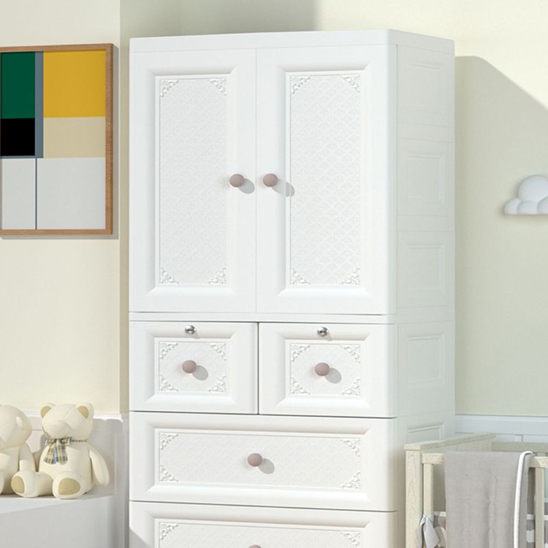 Contemporary Kid's Wardrobe Plastic Door Wardrobe Closet for Bedroom