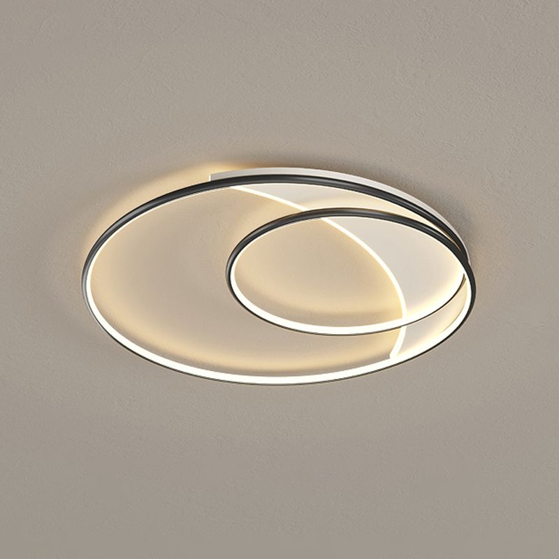 Contemporary Curved Flush Light Fixture Metal 1 Light Flush Mount Lighting