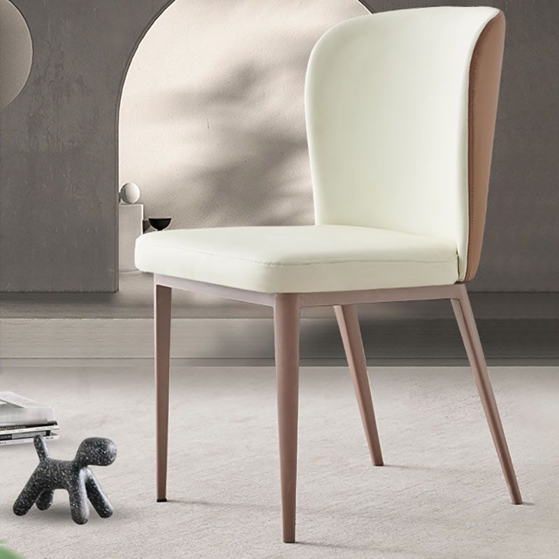 Contemporary Dining Side Chairs Wingback Side Chair with Stainless Steel Legs