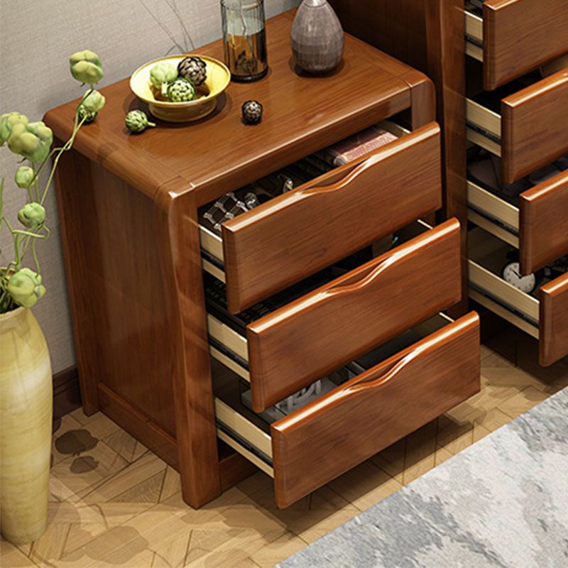 Vertical Rubber Wood Lingerie Chest Traditional Style Storage Chest with 3 / 4 / 5 Drawers