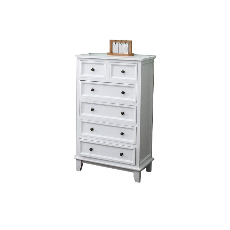 Modern Style White Storage Chest Rustic Solid Wood Chest with Multi Drawers