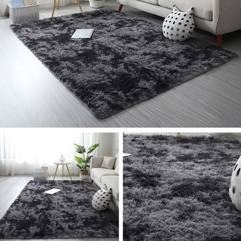 Minimalist Carpet Tie Dye Print Modern Polyester Carpet Non-Slip Backing Shag Rug for Living Room