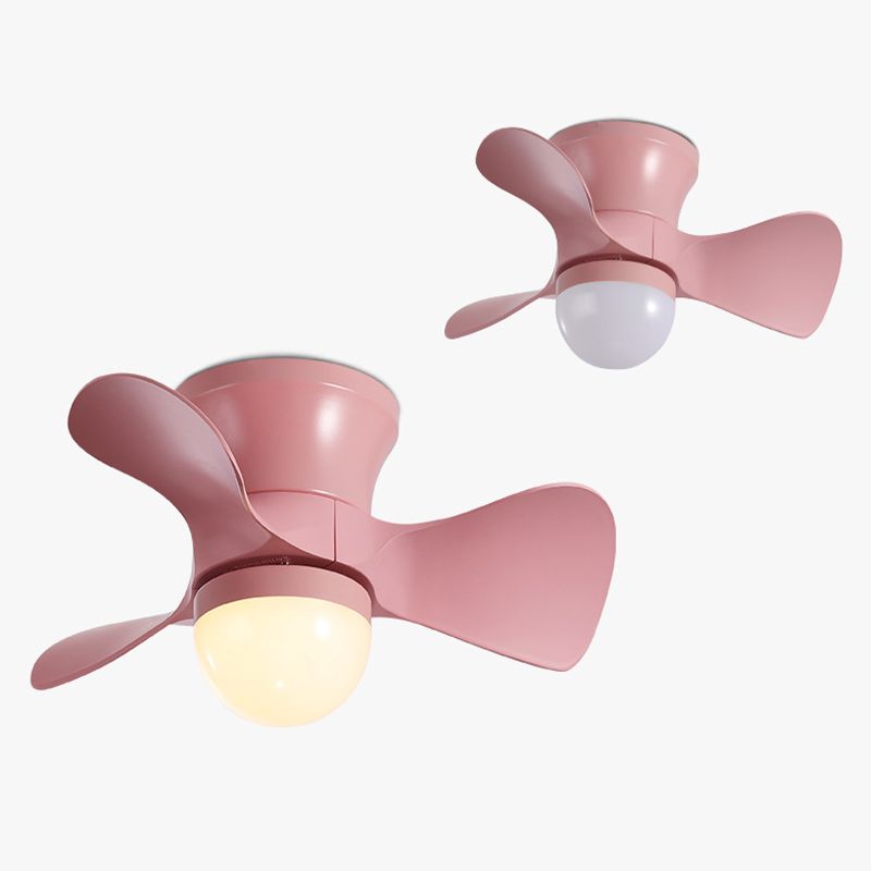 Nordic Style Ceiling Fan Lamp LED Round Shape Ceiling Fan Light for Children's Room