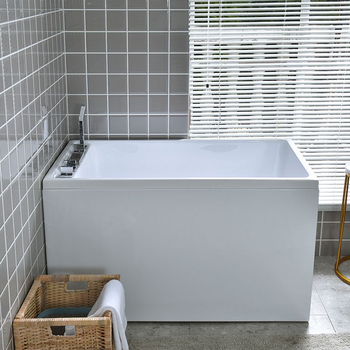 Modern Rectangular Center Bathtub Acrylic Freestanding White Bath