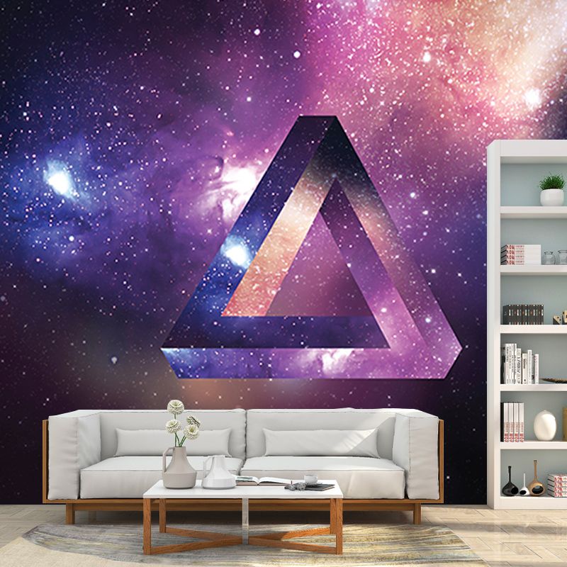 Contemporary Geometric Wall Mural Living Room Stain Resistant Illustration Wall Mural