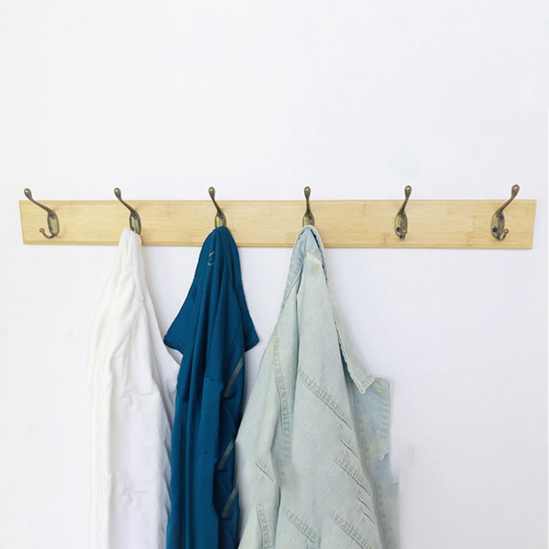 Modern Coat Rack Wood Framed Wall-Mounted Coat Hanger with Hooks