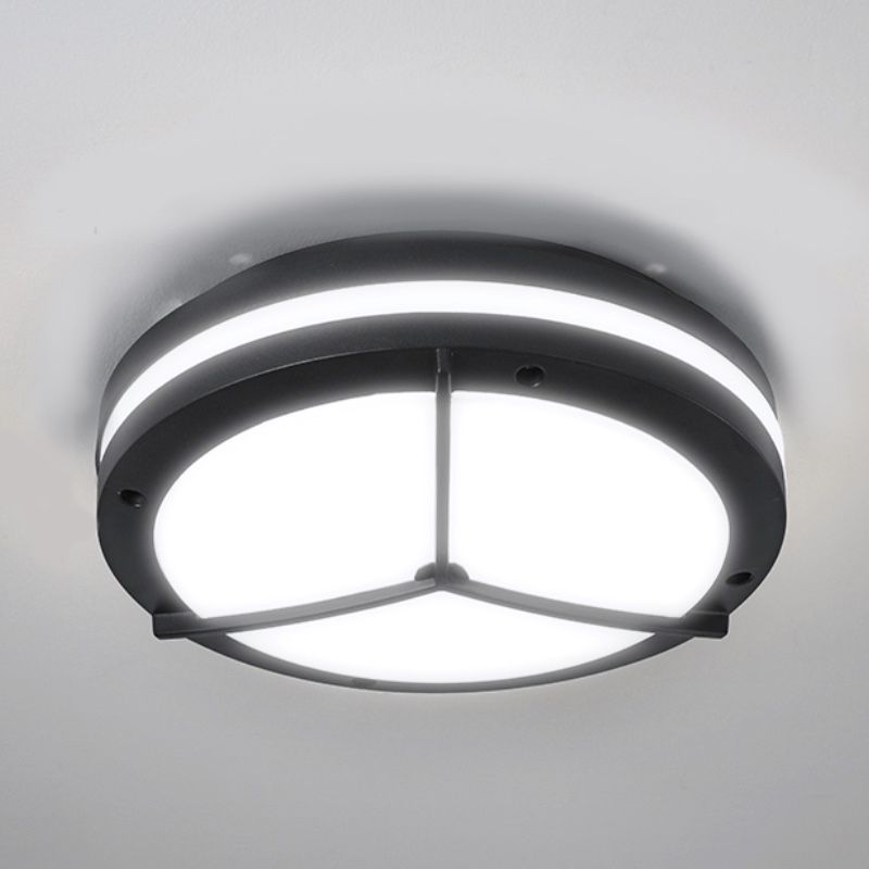 Round Flush Mount Light Traditional Style Waterproof Flush Mount Light with Acrylic Shade