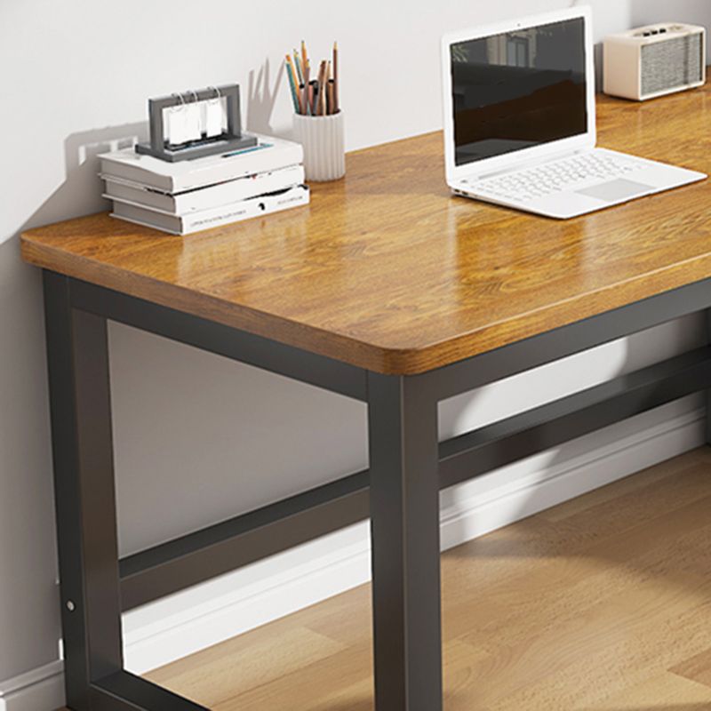 Rectangular Shaped Office Laptop Table Wood in Brown with 2-Legs