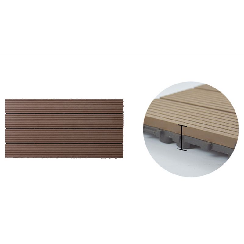 Wire Brushed Wood Floor Tile Click Lock Engineered Wood for Patio Garden